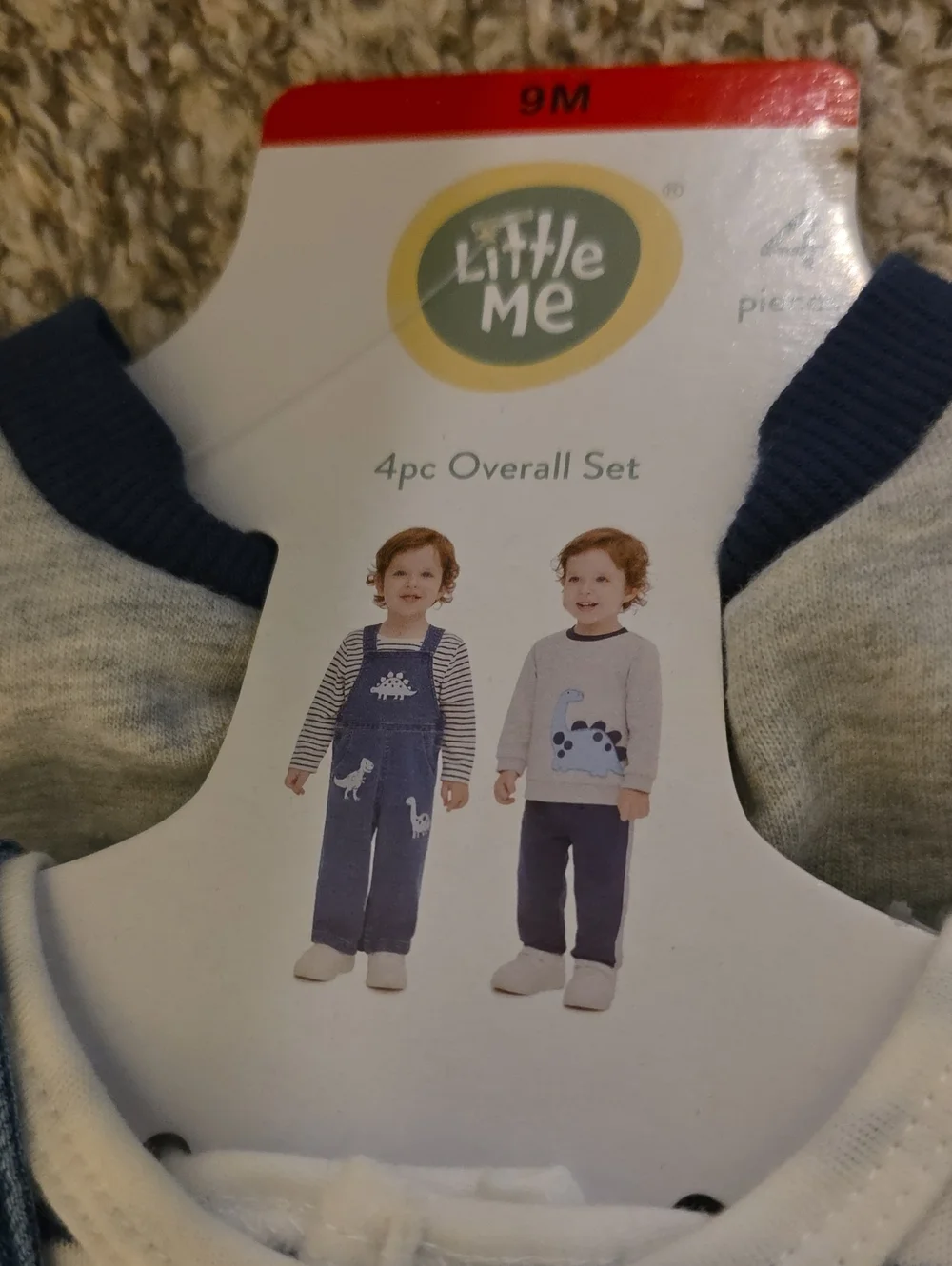 NEW LITTLE ME DINO AND FOOTBALL overall set BUNDLE, 0-9MO